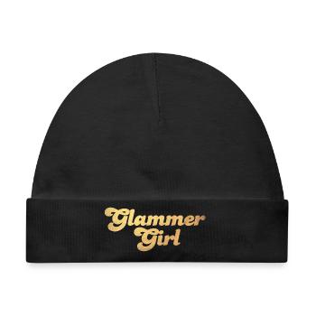 Glammer Girl Gold coole Quotes Luxus exklusiv - Baby Premium Organic Mütze - Schwarz - Vorne