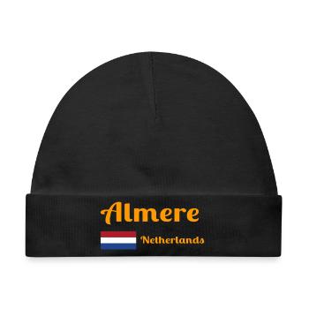 Almere Niederlande - Stilvolle Drucke - Baby Premium Organic Mütze - Schwarz - Vorne