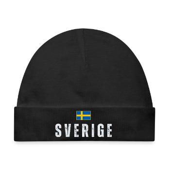 Schwedische Flagge, schwedischer Patriot - Baby Premium Organic Mütze - Schwarz - Vorne