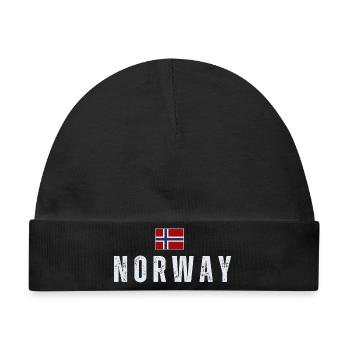 Norwegische Flagge, norwegischer Patriot - Baby Premium Organic Mütze - Schwarz - Vorne