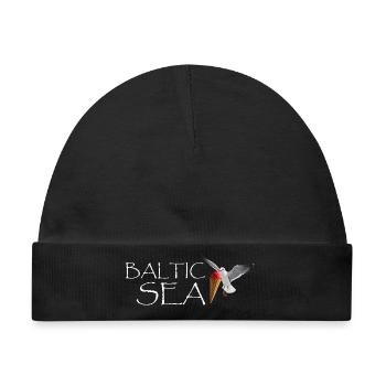 Baltic Sea Ostsee lustige Möwe maritim - Baby Premium Organic Mütze - Schwarz - Vorne