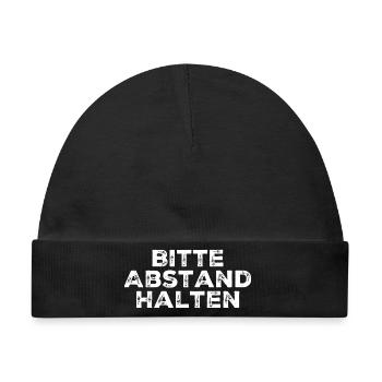 Bitte Abstand halten - Baby Premium Organic Mütze - Schwarz - Vorne