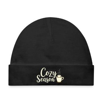 Cozy Season Herbstgetränk  - Baby Premium Organic Mütze - Schwarz - Vorne