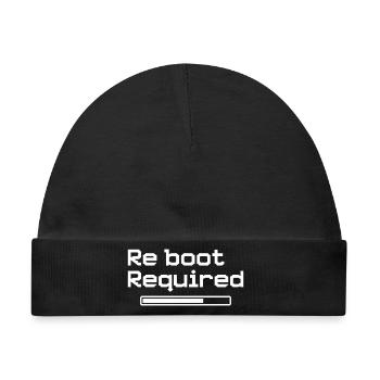 Reboot Required – Retro-Gaming-Style - Baby Premium Organic Mütze - Schwarz - Vorne