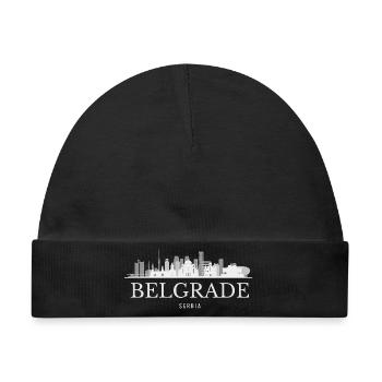 Belgrader Skyline, Belgrad, Serbien - Baby Premium Organic Mütze - Schwarz - Vorne
