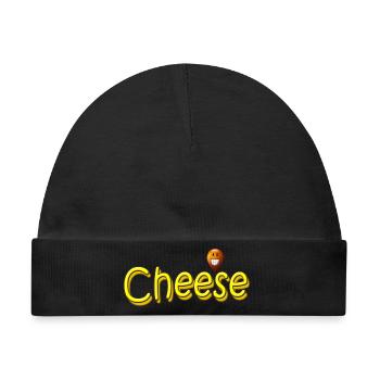CHEESE - Baby Premium Organic Mütze - Schwarz - Vorne