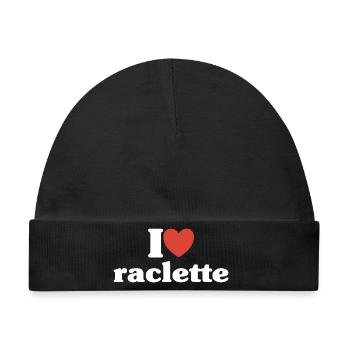 Ich liebe Raclette liebe Humor Käse Geschenkski - Baby Premium Organic Mütze - Schwarz - Vorne