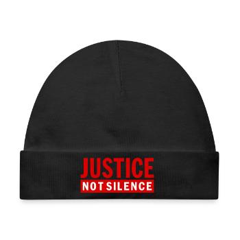 Justice Not Silence Gerechtigkeit Statement - Baby Premium Organic Mütze - Schwarz - Vorne