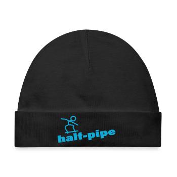 HALF PIPE - Baby Premium Organic Mütze - Schwarz - Vorne