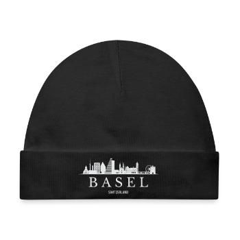 Basel Skyline, Basel Schweiz - Baby Premium Organic Mütze - Schwarz - Vorne