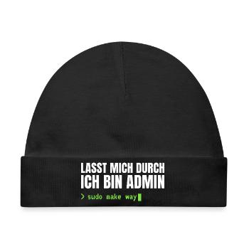 Lasst mich durch, ich bin Admin – Sudo Make Way - Baby Premium Organic Mütze - Schwarz - Vorne
