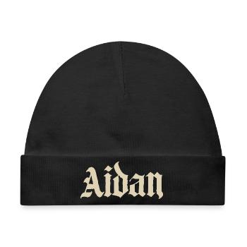 Aidan Gothic Name Design - Baby Premium Organic Mütze - Schwarz - Vorne