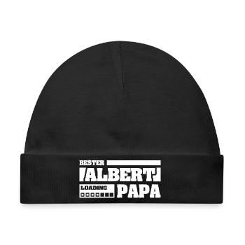 Geburt Albert - Baby Premium Organic Mütze - Schwarz - Vorne