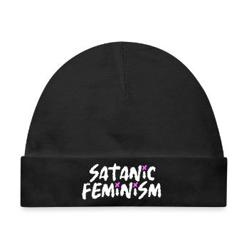 Satanic Feminism – Dark Statement Feminismus - Baby Premium Organic Mütze - Schwarz - Vorne