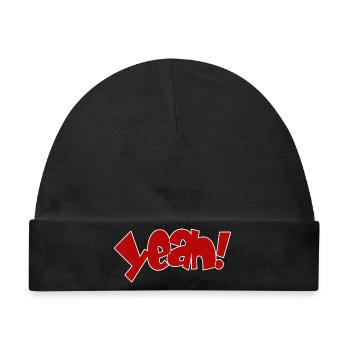 Yeah Cartoon Pop Design - Baby Premium Organic Mütze - Schwarz - Vorne