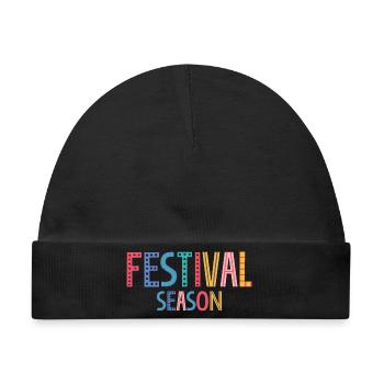 Festival - Baby Premium Organic Mütze - Schwarz - Vorne