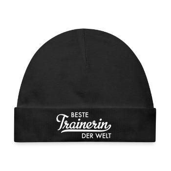 Beste Trainerin der Welt - Baby Premium Organic Mütze - Schwarz - Vorne