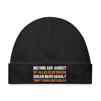 BEI MIR AUF ARBEIT - Baby Premium Organic Mütze - Schwarz - Vorne