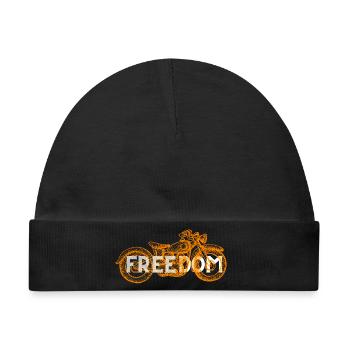 Freiheits-Motorrad Orange Grafik - Baby Premium Organic Mütze - Schwarz - Vorne