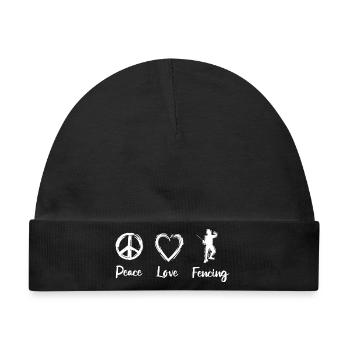 Peace Love Fencing - Baby Premium Organic Mütze - Schwarz - Vorne