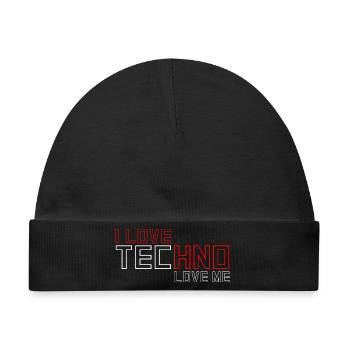 I Love Techno - Baby Premium Organic Mütze - Schwarz - Vorne
