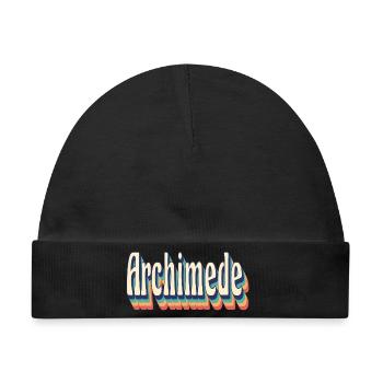 Vintage Retro Archimede T-Shirt Geschenk T-Shirt - Baby Premium Organic Mütze - Schwarz - Vorne