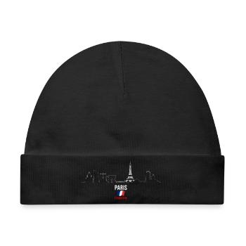 Paris Skyline Linie Kunst - Baby Premium Organic Mütze - Schwarz - Vorne