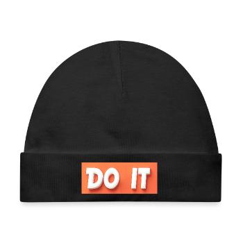 DO IT! Personalisierbar - Baby Premium Organic Mütze - Schwarz - Vorne