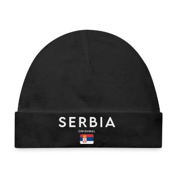 Flagge Serbiens, serbischer Stolz - Baby Premium Organic Mütze - Schwarz - Vorne