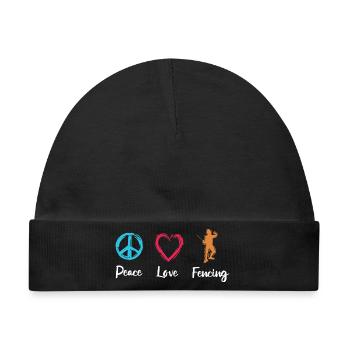 Frieden Liebe Fechten - Baby Premium Organic Mütze - Schwarz - Vorne