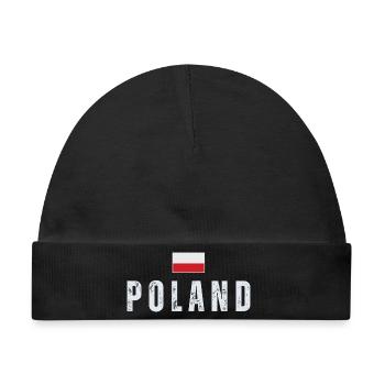 Polnischer Stolz, Polnische Flagge - Baby Premium Organic Mütze - Schwarz - Vorne