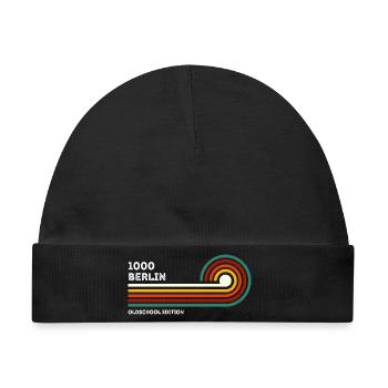 Berlin Retro Shirt Postleitzahl 1000 PLZ Souvenir - Baby Premium Organic Mütze - Schwarz - Vorne