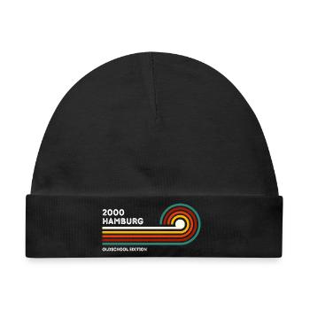 Hamburg Retro Shirt 2000 PLZ Souvenir Postleitzahl - Baby Premium Organic Mütze - Schwarz - Vorne
