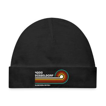 Düsseldorf Retro Shirt 4000 PLZ Postleitzahl  - Baby Premium Organic Mütze - Schwarz - Vorne