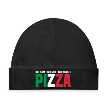 Pizza Essen - Baby Premium Organic Mütze - Schwarz - Vorne