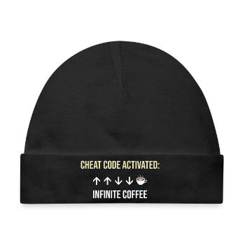 Unendlicher Kaffee Aktiver Cheat-Code - Baby Premium Organic Mütze - Schwarz - Vorne