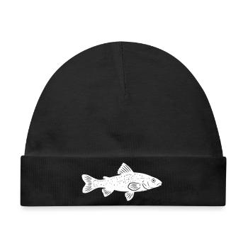 Äsche Fisch Angler Natur Vektor - Baby Premium Organic Mütze - Schwarz - Vorne