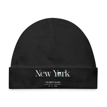 Liberty Island Neon-Skyline - Baby Premium Organic Mütze - Schwarz - Vorne