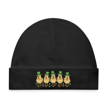 Chicken Huhn Leprechaun-Hut - Baby Premium Organic Mütze - Schwarz - Vorne