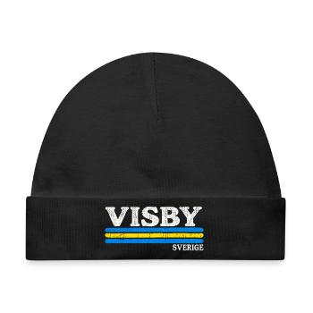 Visby - Sverige - Sweden - Schweden - schwedisch - Baby Premium Organic Mütze - Schwarz - Vorne