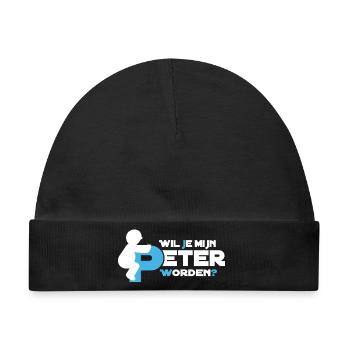 Verspielte Figur Typografie - Baby Premium Organic Mütze - Schwarz - Vorne