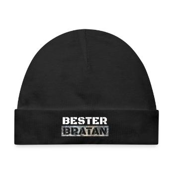 Bester Bratan Bruder Kumpel Digga - Baby Premium Organic Mütze - Schwarz - Vorne