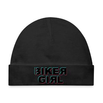 Biker Girl Glitch - Baby Premium Organic Mütze - Schwarz - Vorne
