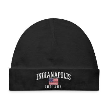 Indianapolis Americana Flag Vintage - Baby Premium Organic Mütze - Schwarz - Vorne