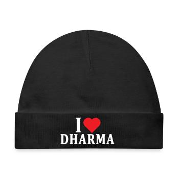 T-Shirt Ich liebe Dharma T-Shirt Geschenkidee - Baby Premium Organic Mütze - Schwarz - Vorne