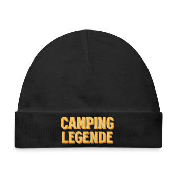Camping Legende Retro - Baby Premium Organic Mütze - Schwarz - Vorne