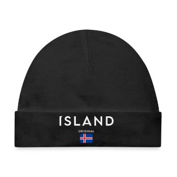 Flagge von Island, Isländischer Stolz - Baby Premium Organic Mütze - Schwarz - Vorne