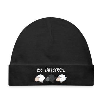Schwarzes Schaf Be Different Geschenk Weihnachten - Baby Premium Organic Mütze - Schwarz - Vorne