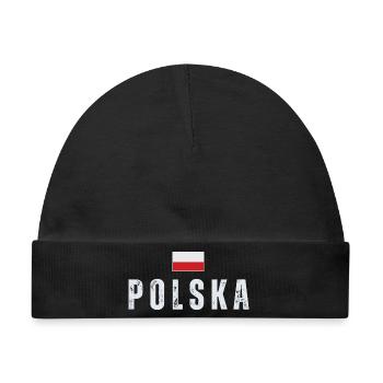 Polnische Flagge, Polnischer Stolz - Baby Premium Organic Mütze - Schwarz - Vorne