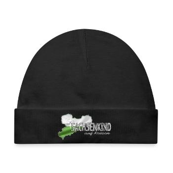 Sachsenkind auf Reisen - Sachsen - Dialekt Urlaub - Baby Premium Organic Mütze - Schwarz - Vorne